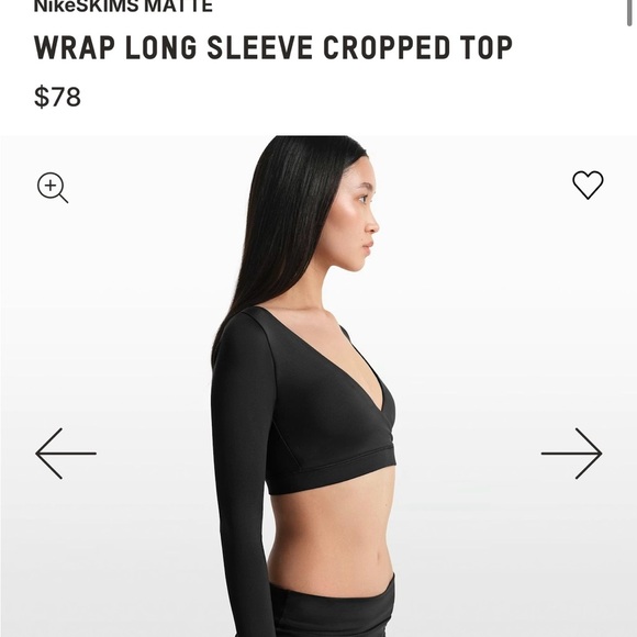 SKIMS Black Long Sleeve Crop Top - Picture 3 of 5